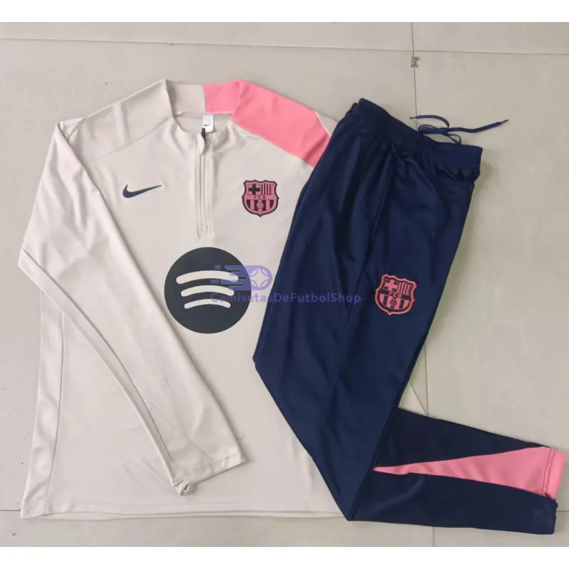 Sudadera De Entrenamiento Barcelona 2025/2026 Beige/Rosa