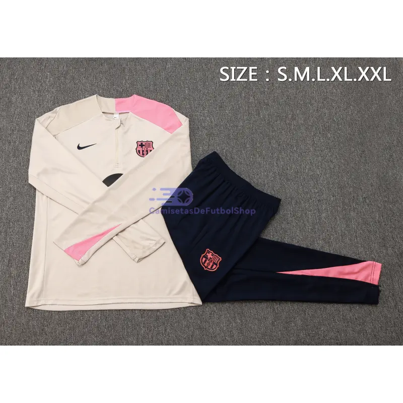 Sudadera De Entrenamiento Barcelona 2025/2026 Kit Beige/Rosa