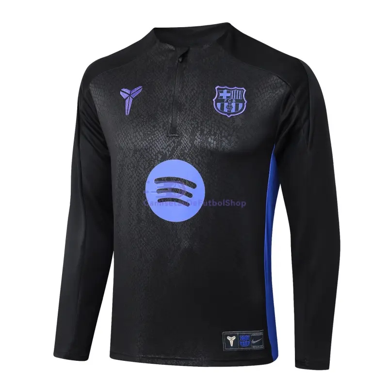 Sudadera De Entrenamiento Barcelona 2025/2026 Negro/Morado con Estampado en Seco