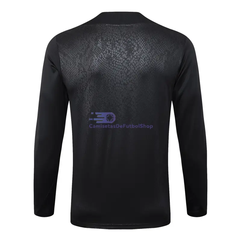 Sudadera De Entrenamiento Barcelona 2025/2026 Negro/Morado con Estampado en Seco