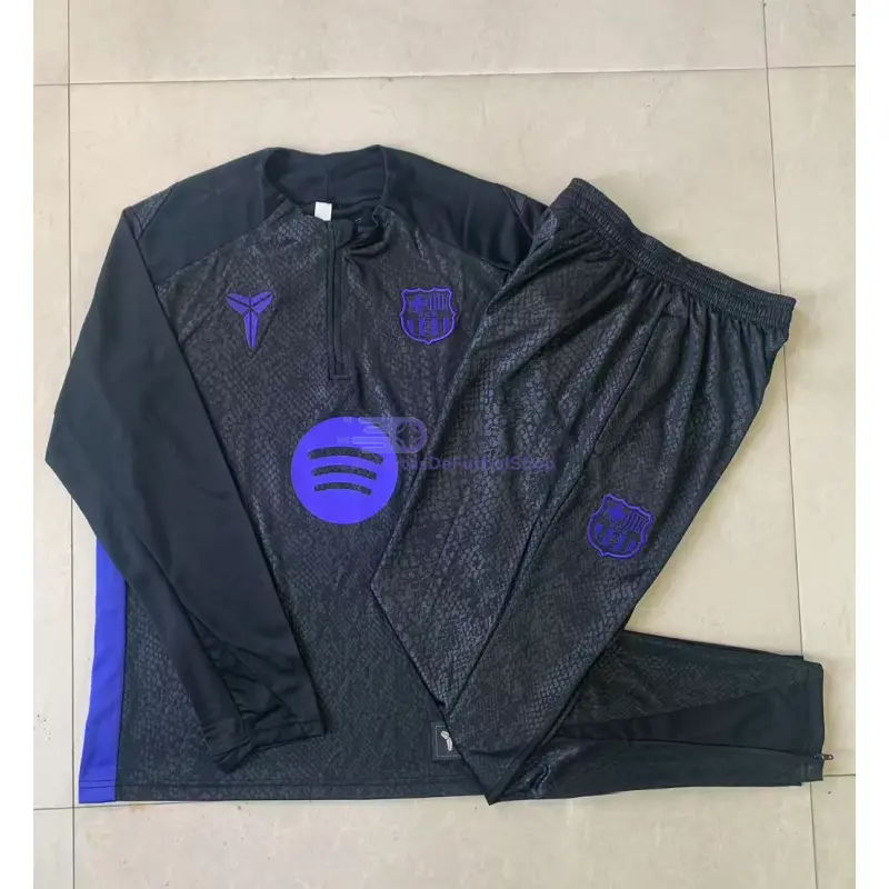 Sudadera De Entrenamiento Barcelona 2025/2026 Negro/Morado con Estampado en Seco