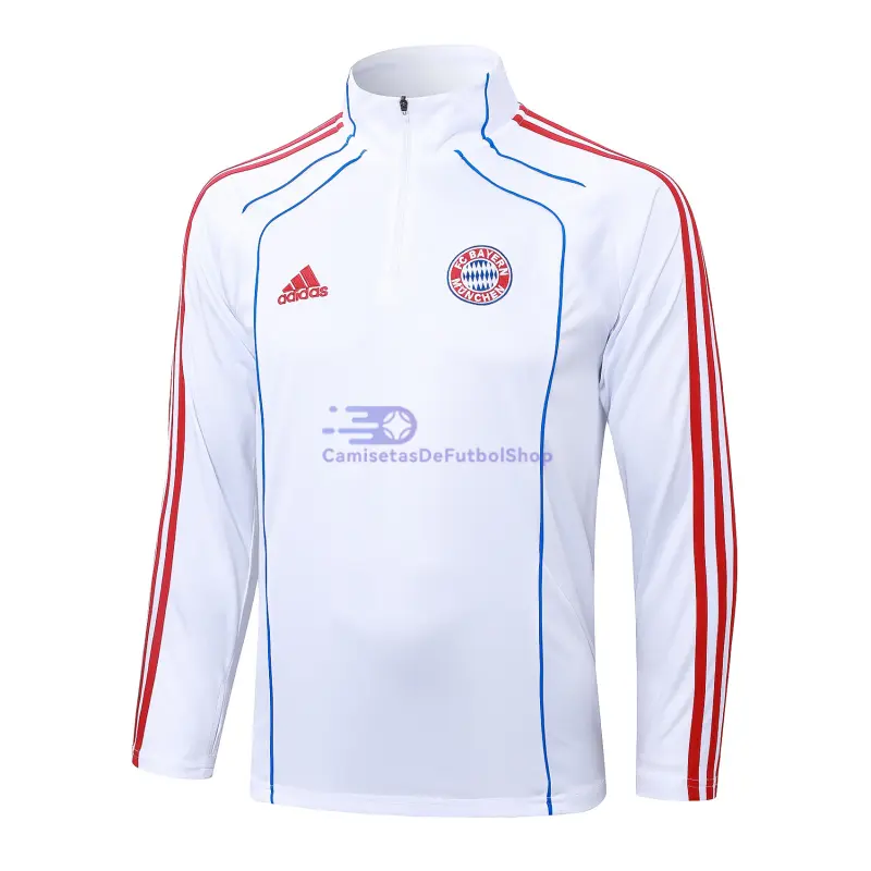 Sudadera De Entrenamiento Bayern Múnich 2025/2026 Blanco/Azul/Rojo