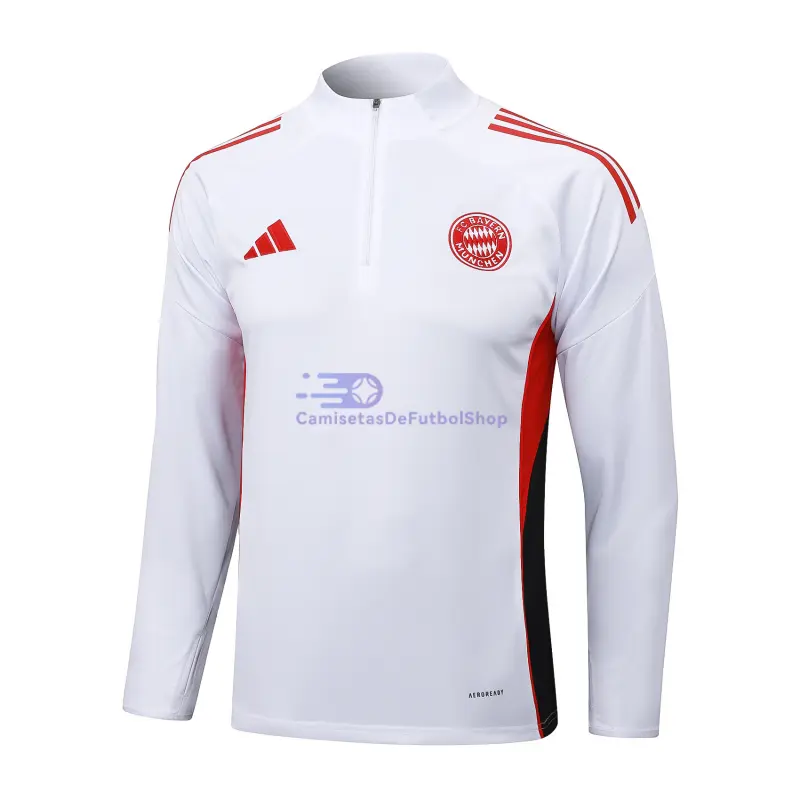 Sudadera De Entrenamiento Bayern Múnich 2025/2026 Blanco/Rojo/Negro