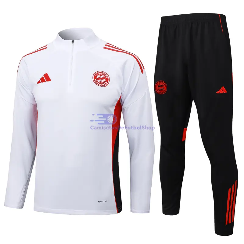 Sudadera De Entrenamiento Bayern Múnich 2025/2026 Kit Blanco/Rojo/Negro
