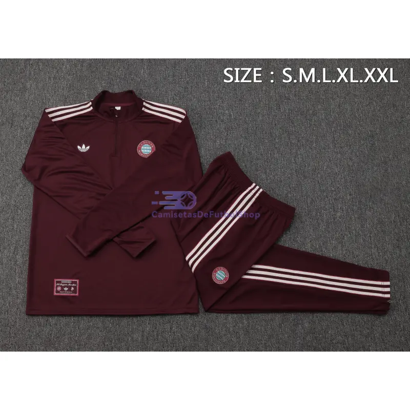 Sudadera De Entrenamiento Bayern Múnich 2025/2026 Kit Retro Borgoña