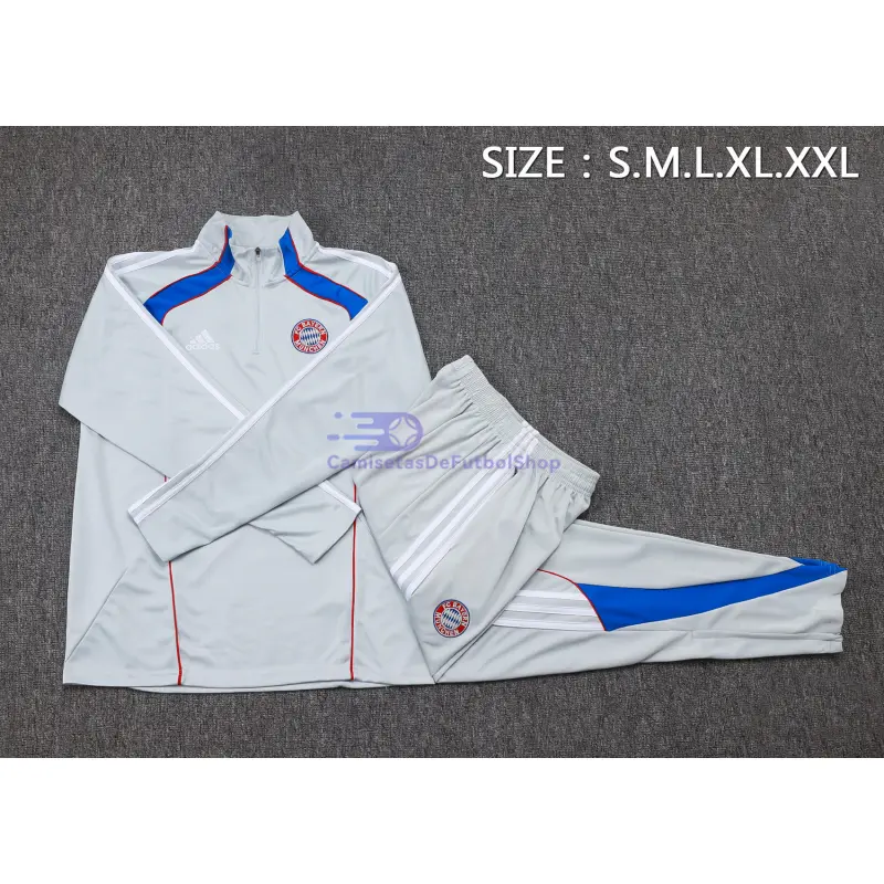 Sudadera De Entrenamiento Bayern Múnich 2025/2026 Kit Retro Gris Claro/Azul