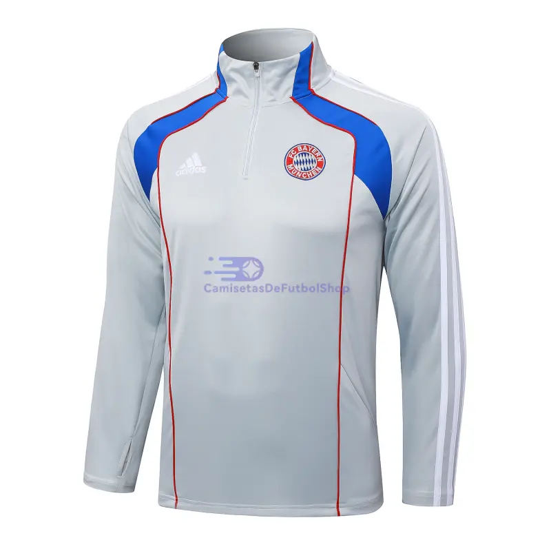 Sudadera De Entrenamiento Bayern Múnich 2025/2026 Retro Gris Claro/Azul