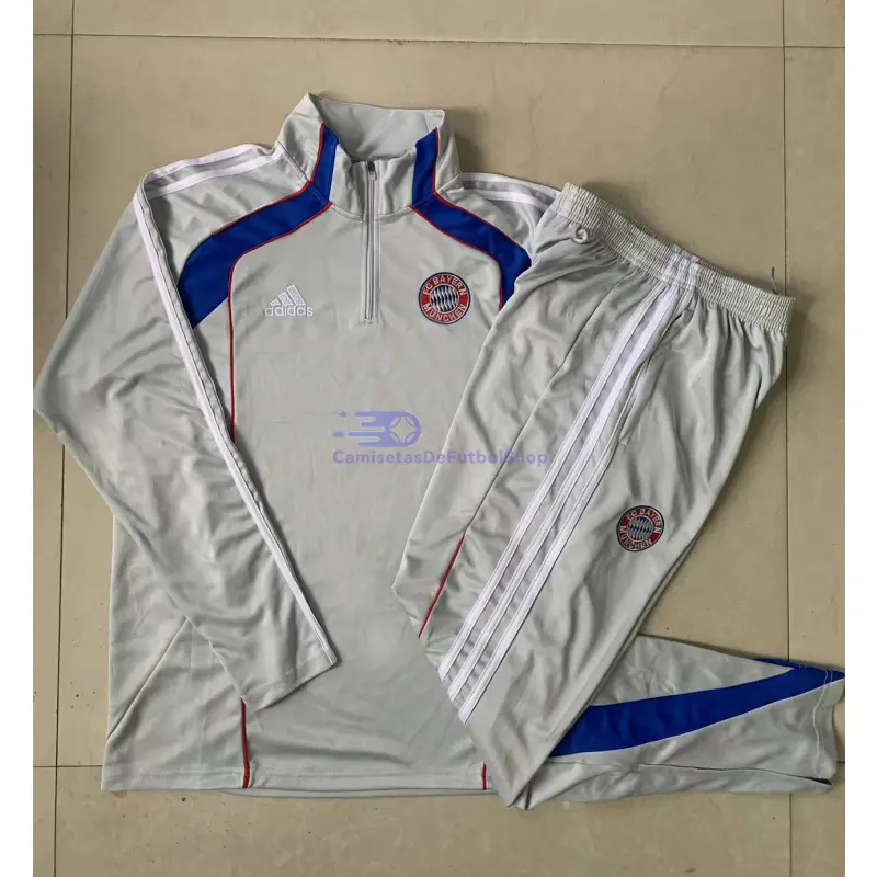 Sudadera De Entrenamiento Bayern Múnich 2025/2026 Retro Gris Claro/Azul