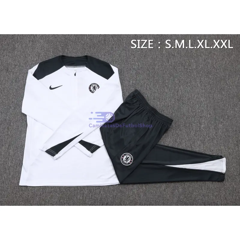 Sudadera De Entrenamiento Chelsea 2025/2026 Kit Blanco/Negro