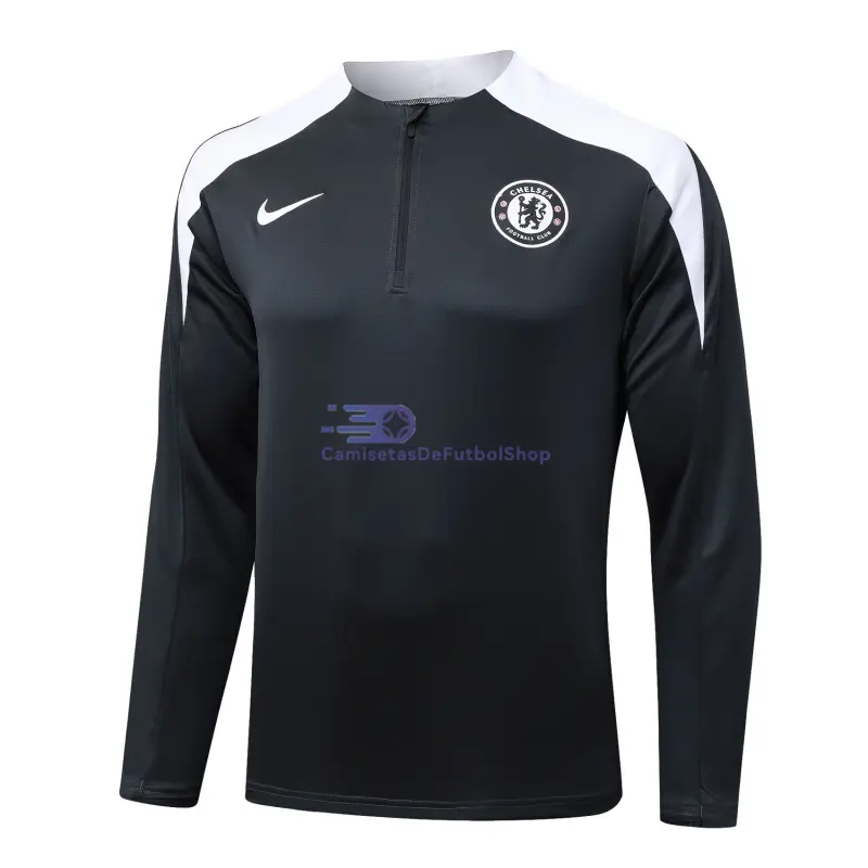 Sudadera De Entrenamiento Chelsea 2025/2026 Gris Oscuro/Blanco