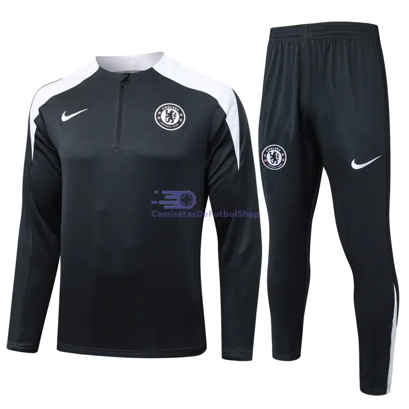 Sudadera De Entrenamiento Chelsea 2025/2026 Gris Oscuro/Blanco