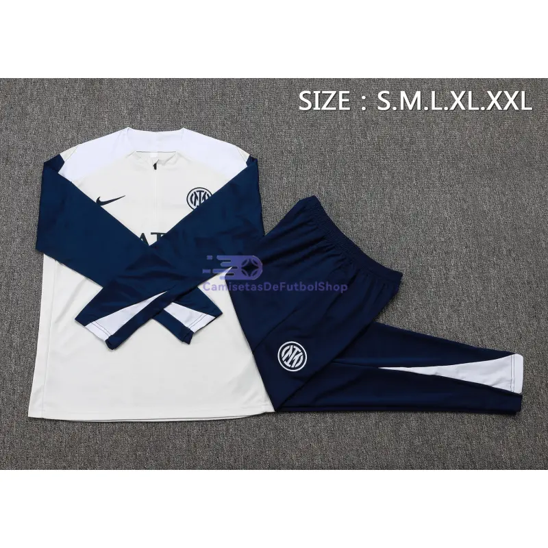 Sudadera De Entrenamiento Inter de Milan 2025/2026 Kit Beige/Azul