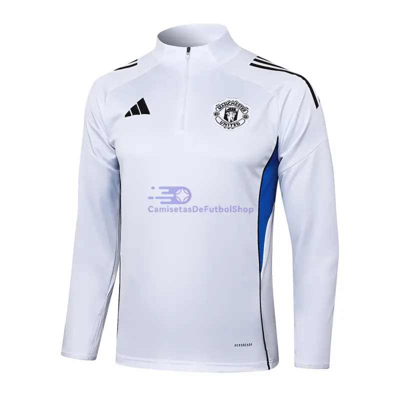 Sudadera De Entrenamiento Manchester United 2025/2026 Blanco/Azul