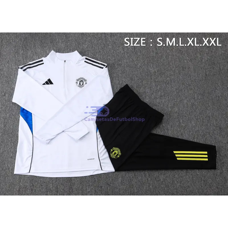 Sudadera De Entrenamiento Manchester United 2025/2026 Kit Blanco/Azul