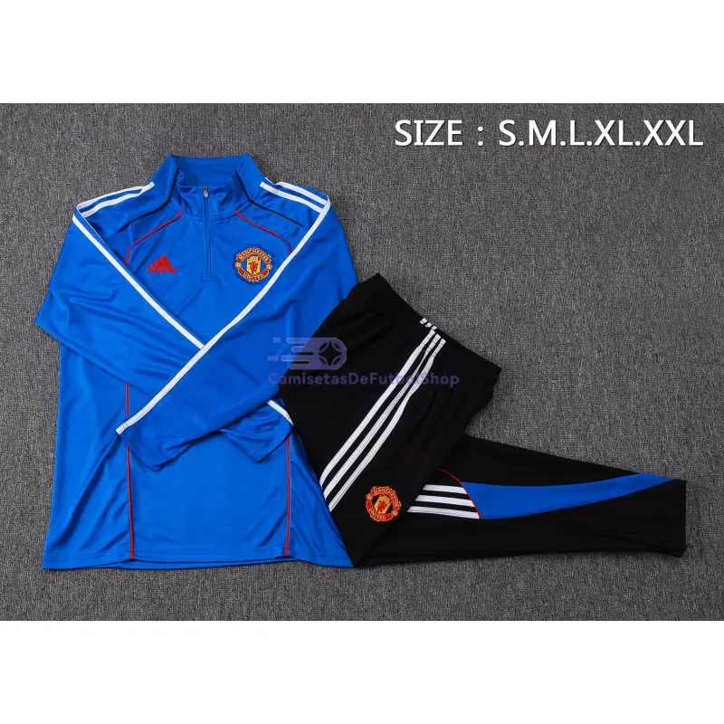Sudadera De Entrenamiento Manchester United 2025/2026 Kit Retro Azul Real