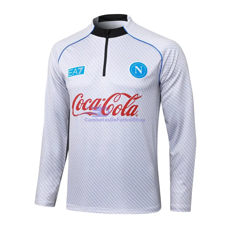 Sudadera De Entrenamiento Napoli 2025/2026 Gris Claro con Estampado