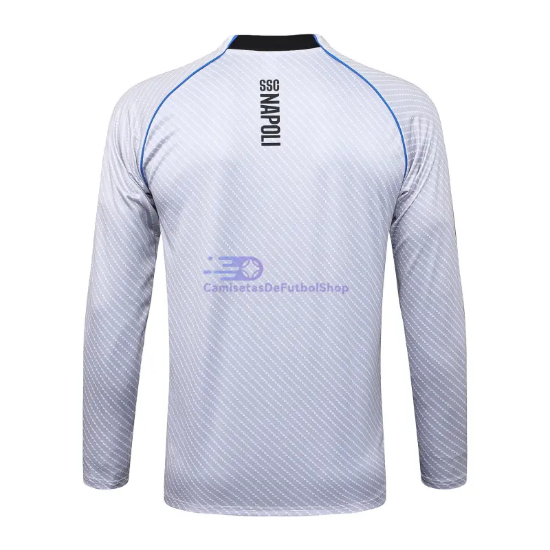 Sudadera De Entrenamiento Napoli 2025/2026 Gris Claro con Estampado