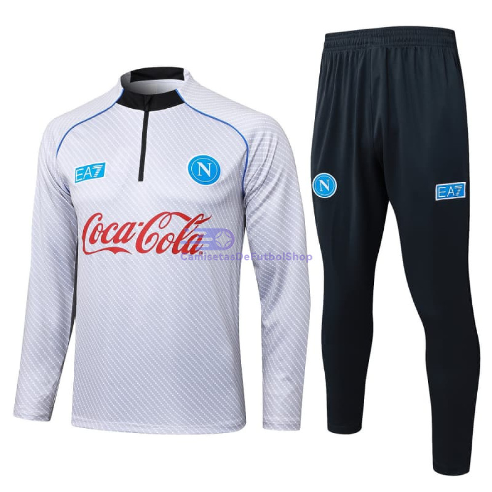 Sudadera De Entrenamiento Napoli 2025/2026 Kit Gris Claro con Estampado