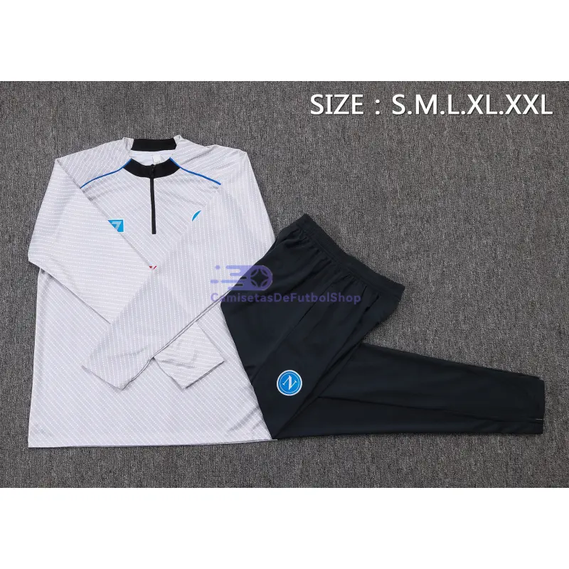 Sudadera De Entrenamiento Napoli 2025/2026 Gris Claro con Estampado