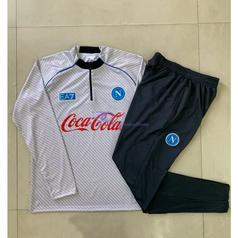 Sudadera De Entrenamiento Napoli 2025/2026 Gris Claro con Estampado