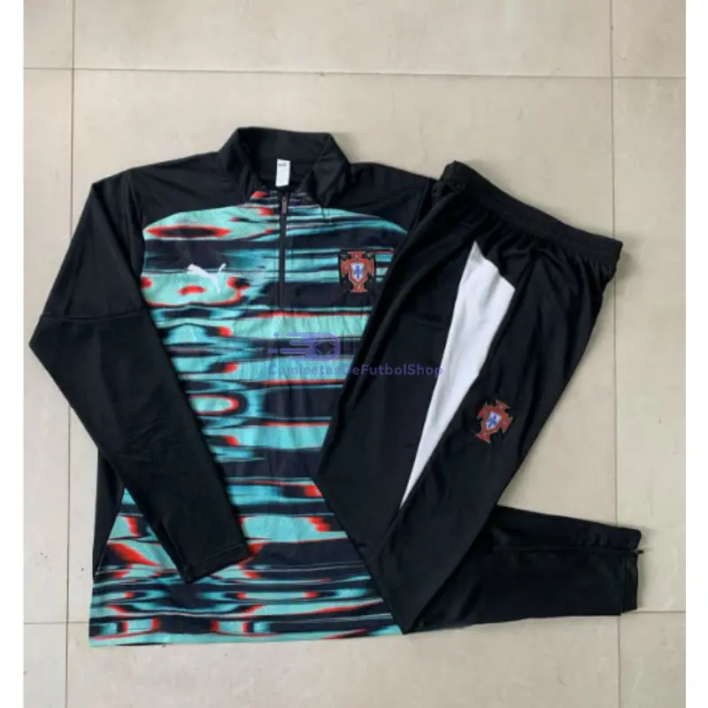Sudadera De Entrenamiento Portugal 2025 Verde/Negro con Estampado