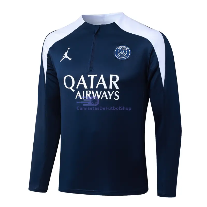 Sudadera De Entrenamiento PSG 2025/2026 Azul Oscuro/Blanco