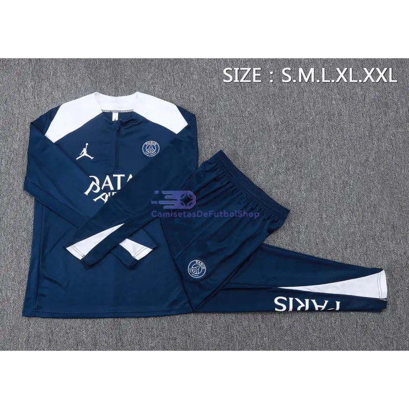 Sudadera De Entrenamiento PSG 2025/2026 Azul Oscuro/Blanco