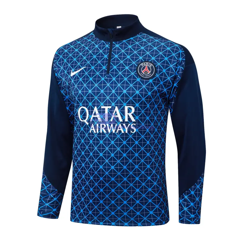 Sudadera De Entrenamiento PSG 2025/2026 Azul Real con Estampado de Cuadros