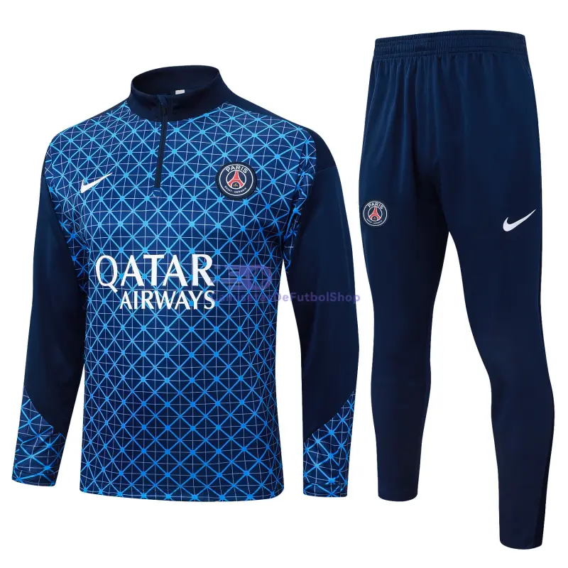 Sudadera De Entrenamiento PSG 2025/2026 Kit Azul Real con Estampado de Cuadros