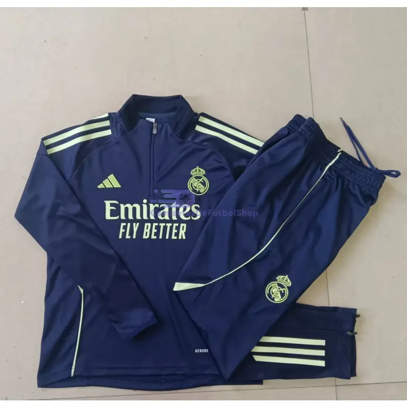 Sudadera De Entrenamiento Real Madrid 2025/2026 Azul Marino/Amarillo