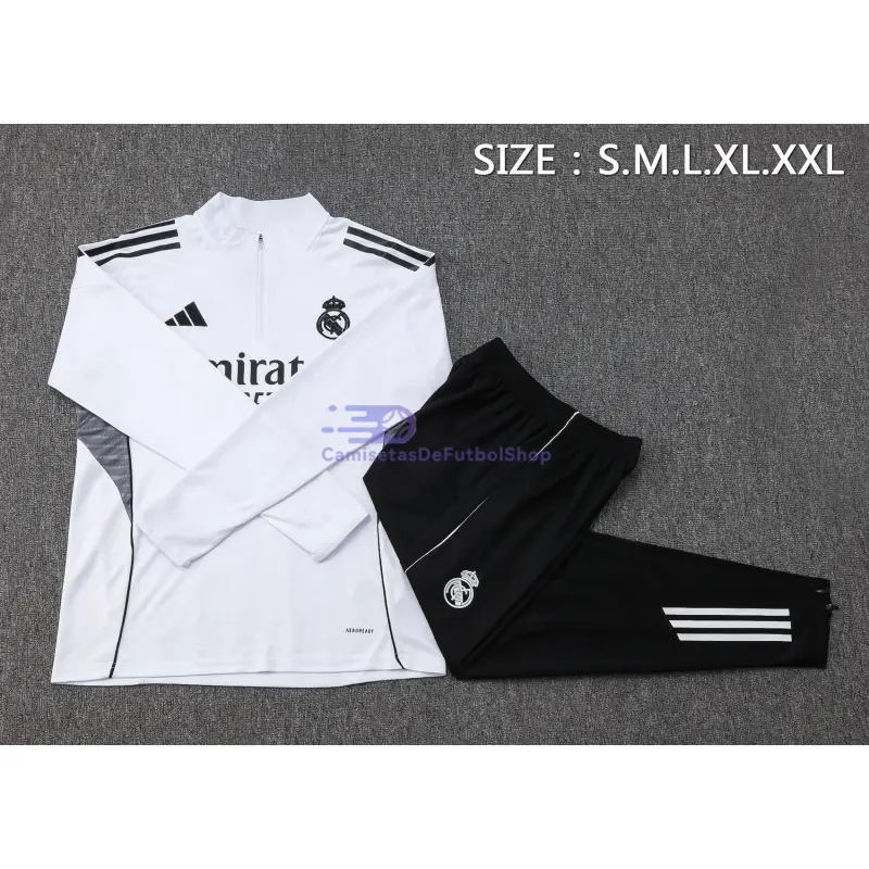 Sudadera De Entrenamiento Real Madrid 2025/2026 Kit Blanco/Gris