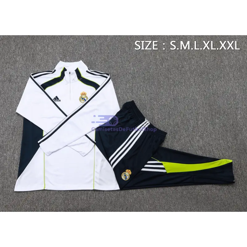 Sudadera De Entrenamiento Real Madrid 2025/2026 Kit Retro Blanco/Azul Marino