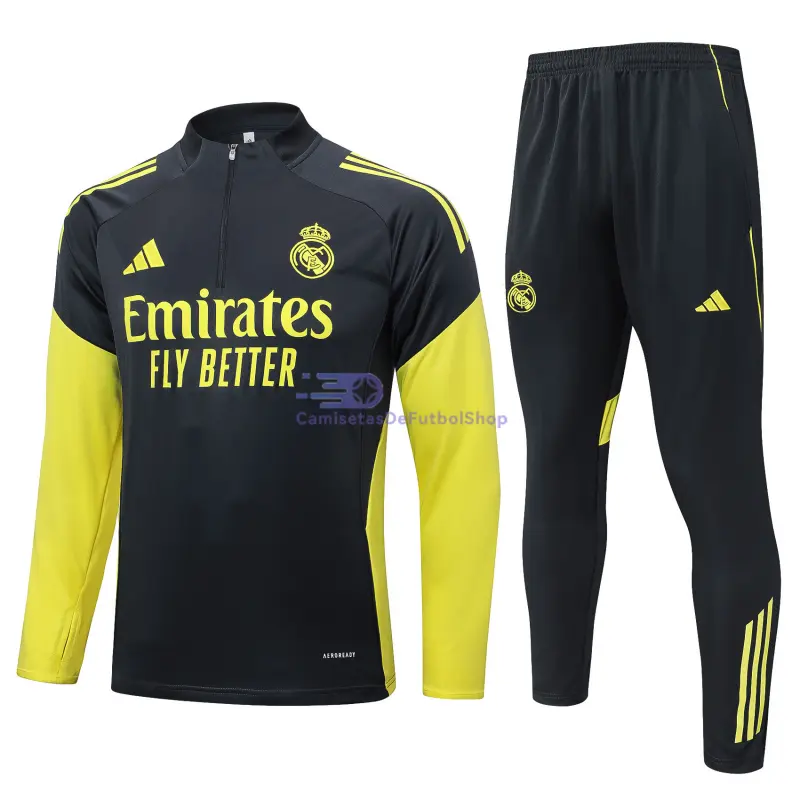 Sudadera De Entrenamiento Real Madrid 2025/2026 Gris Oscuro/Amarillo