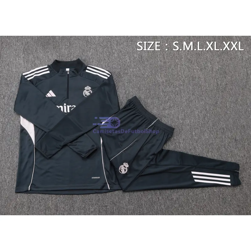 Sudadera De Entrenamiento Real Madrid 2025/2026 Gris Oscuro/Rosa Claro
