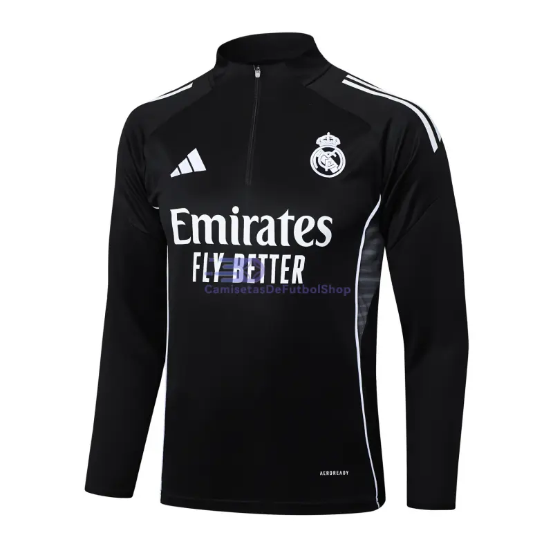 Sudadera De Entrenamiento Real Madrid 2025/2026 Negro