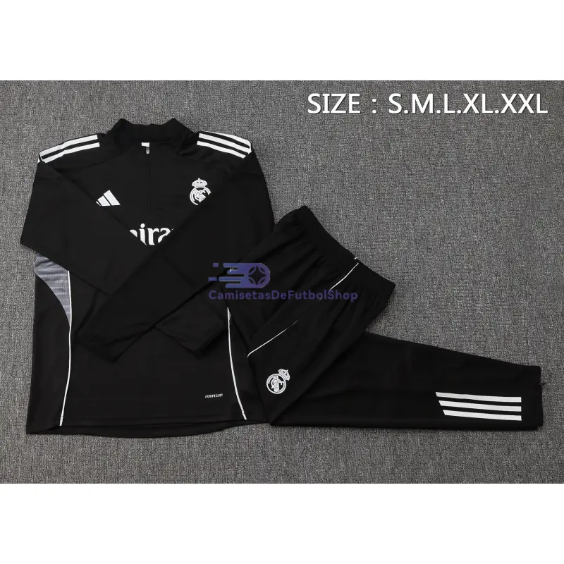 Sudadera De Entrenamiento Real Madrid 2025/2026 Negro