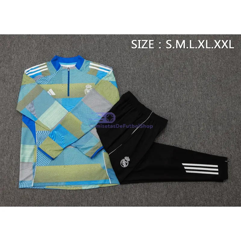 Sudadera De Entrenamiento Real Madrid 2025/2026 Kit Rayas Verdes con Estampado