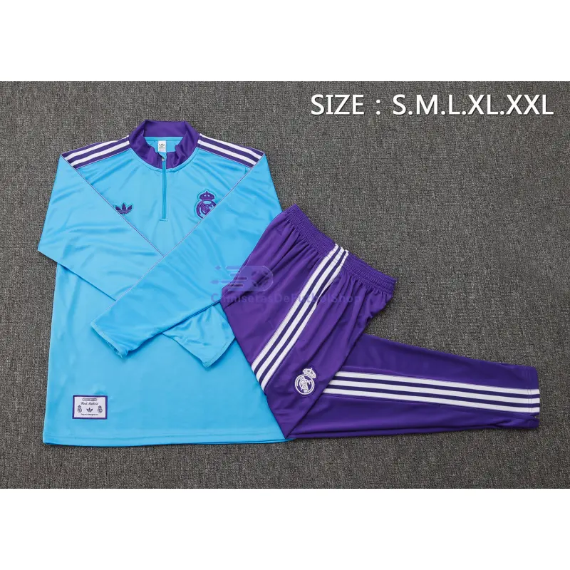 Sudadera De Entrenamiento Real Madrid 2025/2026 Kit Retro Azul Claro/Morado