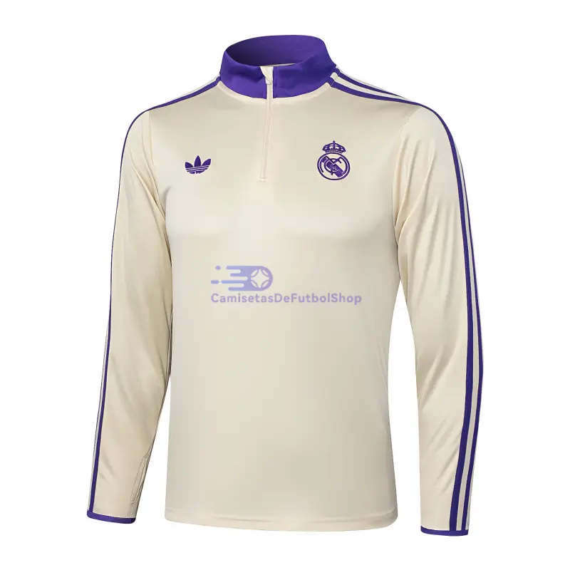 Sudadera De Entrenamiento Real Madrid 2025/2026 Retro Beige/Morado