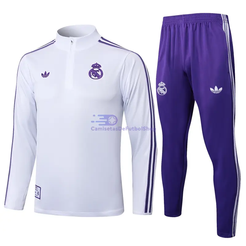 Sudadera De Entrenamiento Real Madrid 2025/2026 Kit Retro Blanco/Morado