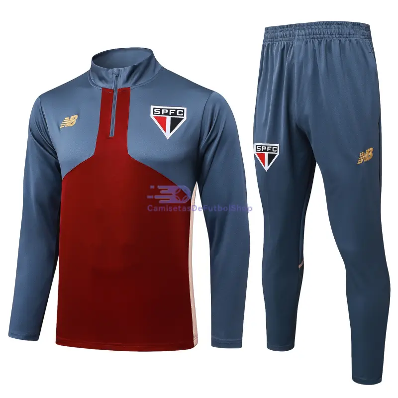 Sudadera De Entrenamiento São Paulo 2025/2026 Kit Rojo Oscuro/Gris