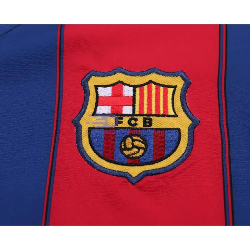 Camiseta Barcelona 2003/04 1ª Equipación Retro Rojo/Azul Niño Kit