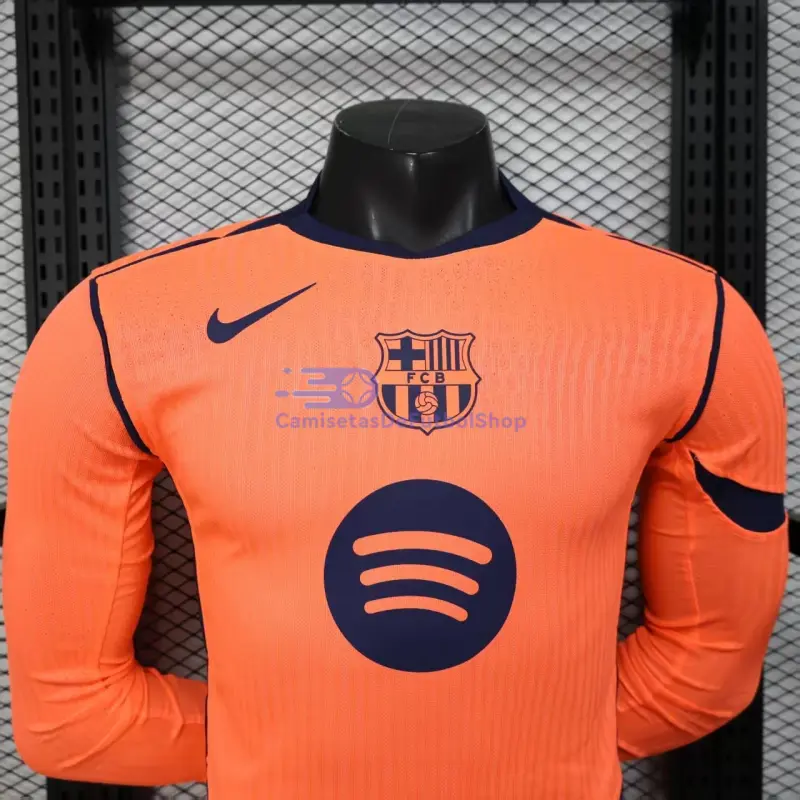 Camiseta Barcelona 2025/2026 3ª Equipación ML Naranja (EDICIÓN JUGADOR)
