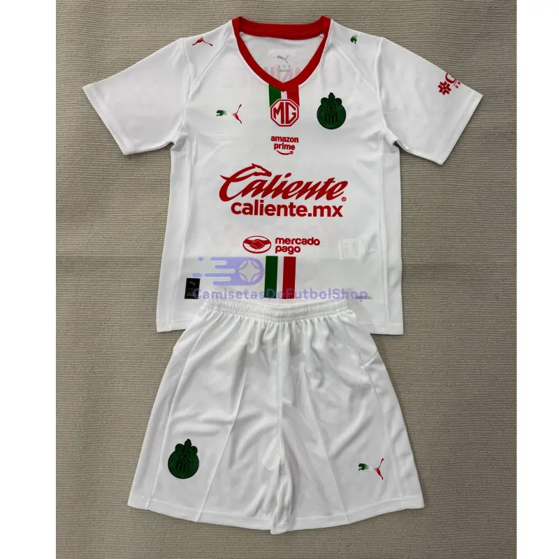 Camiseta Chivas 2025/2026 2ª Equipación Blanco Niño Kit