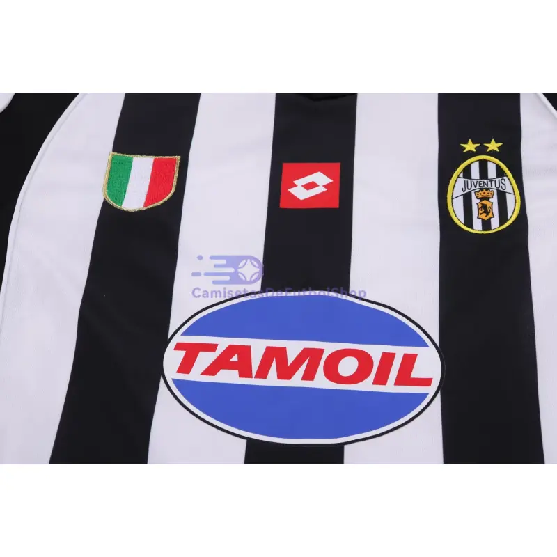 Camiseta Juventus 2002/03 1ª Equipación Retro Blanco/Negro Niño Kit