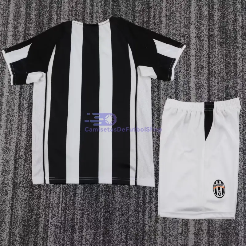 Camiseta Juventus 2004/05 1ª Equipación Retro Blanco/Negro Niño Kit