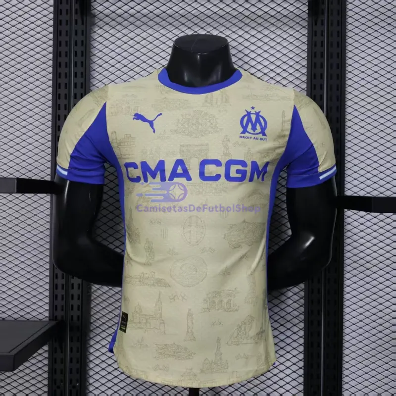 Camiseta Olympique Marsella 2025/2026 4ª Equipación Amarillo/Azul (EDICIÓN JUGADOR)
