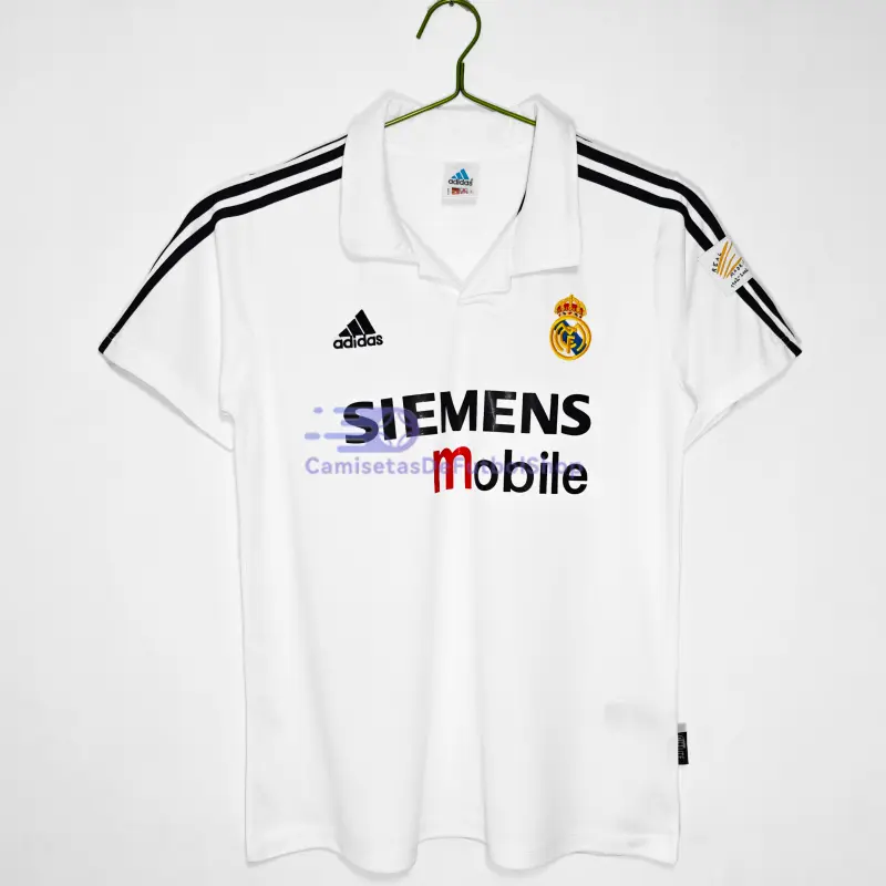 Camiseta Real Madrid 2002/03 1ª Equipación Retro Blanco con Publicitario