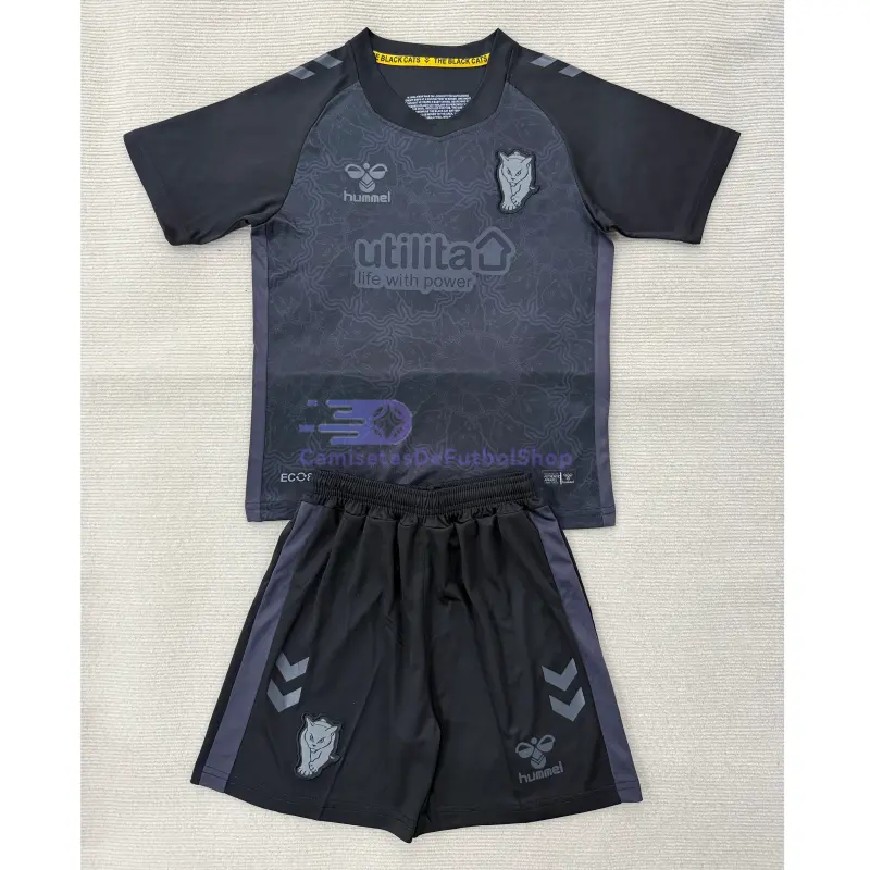 Camiseta Sunderland AFC 2025/2026 3ª Equipación Negro Niño Kit