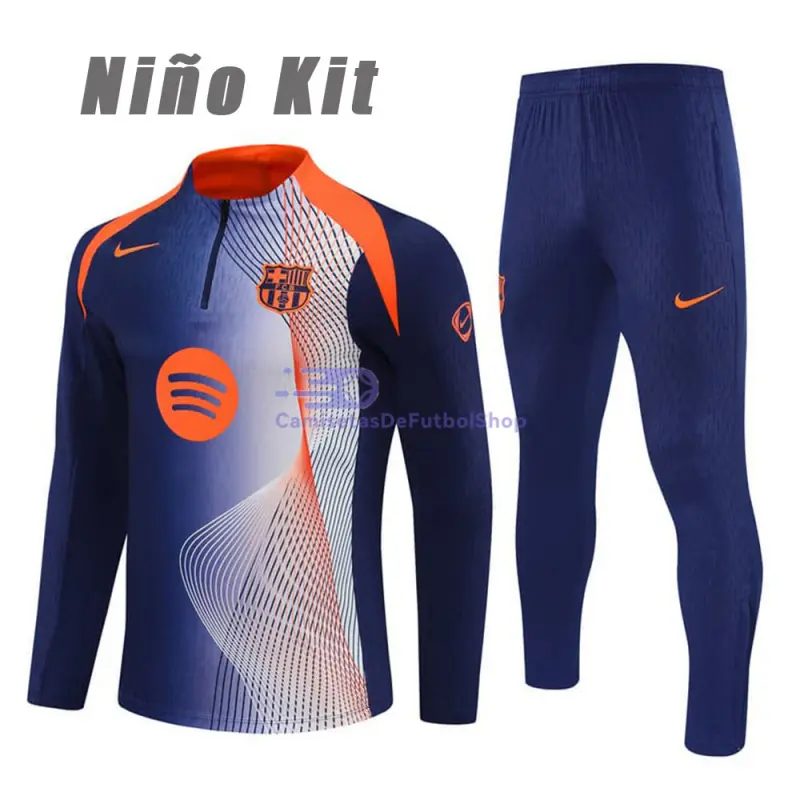Sudadera De Entrenamiento Barcelona 2025/2026 Niño Kit Azul/Naranja